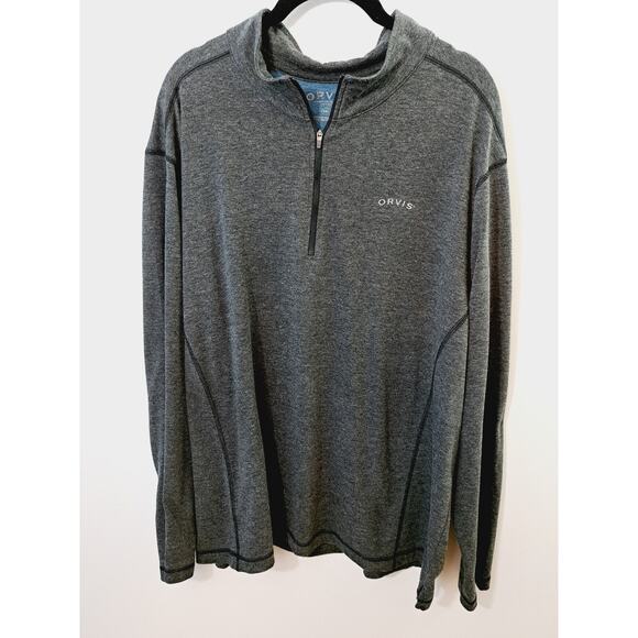 Orvis Men's 1/4 Zip Gray Lightweight Shirt Outdoors Sportsman XXL - Picture 1 of 5